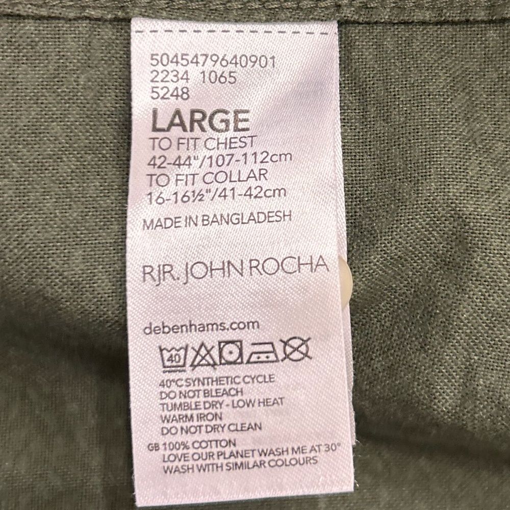 John Rocha Green Casual Button Down - Picture 8 of 9